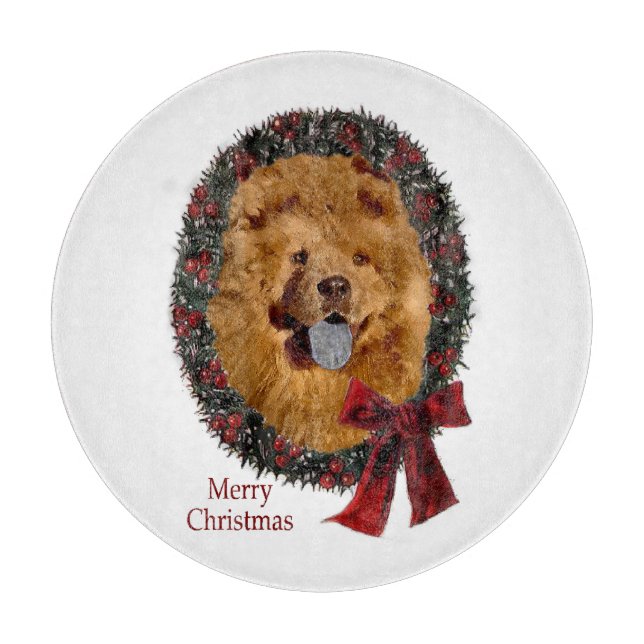 Planche À Découper Chow Chow Noël (Devant)
