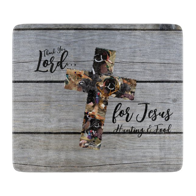 Planche À Découper Christian Cutting Board, Wildlife Cross (Devant)