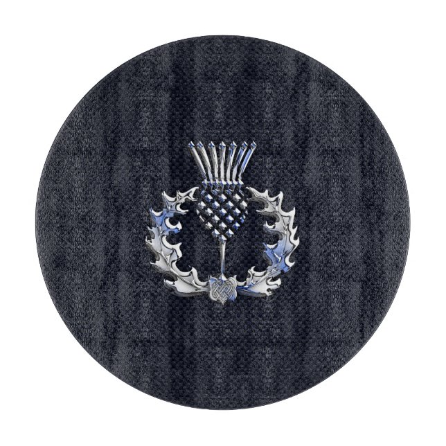 Planche À Découper Chrome Comme Fibre de Carbone Impression Scottish  (Devant)