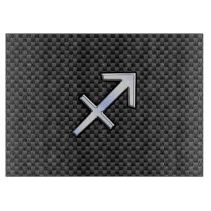 Planche À Découper Chrome Like Sagittarius Sign Carbon Fiber Print