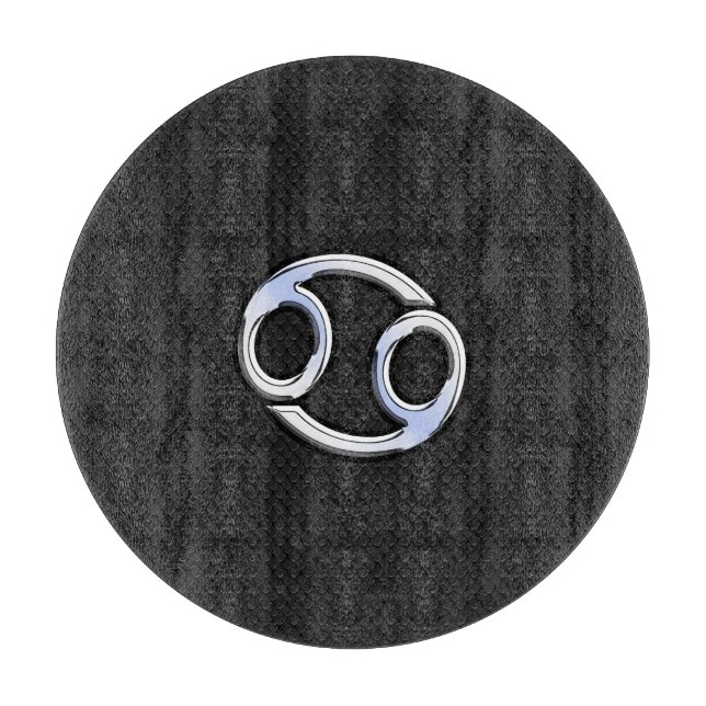 Planche À Découper Chrome Style Cancer Symbole Zodiaque (Devant)