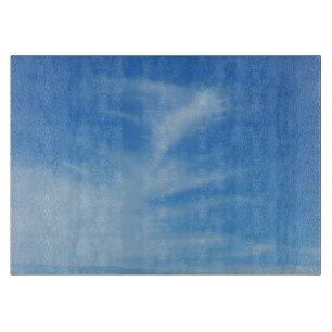Planche À Découper Ciel bleu avec des nuages blancs, photo abstraite