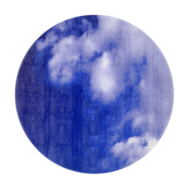 Planche À Découper Ciel bleu et nuages blancs (Devant)