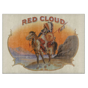 Planche À Découper Cigar vintage Art Étiquette, Red Cloud Indian en c