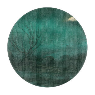 Planche À Découper Cimetière abandonné La Scène De Nuit Lune