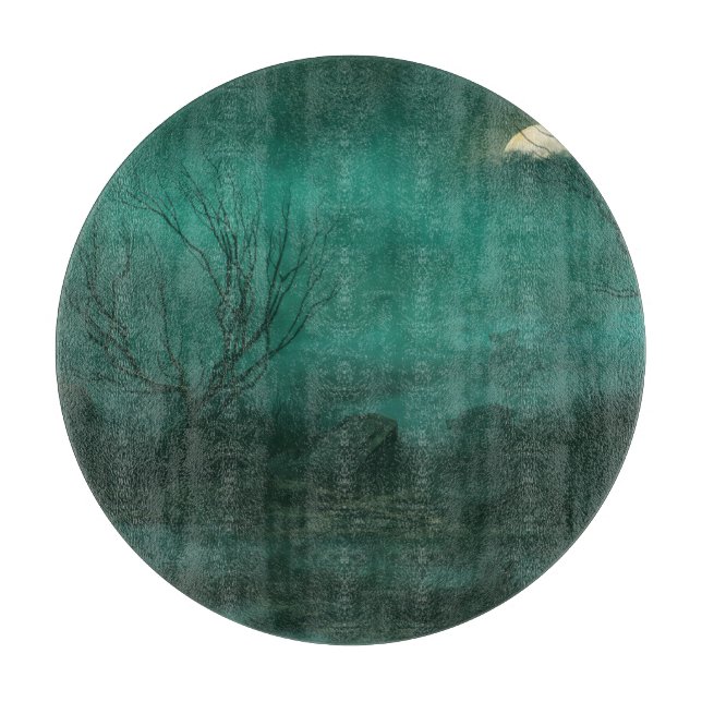 Planche À Découper Cimetière abandonné La Scène De Nuit Lune (Devant)