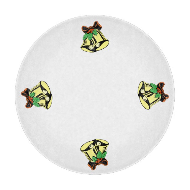 Planche à découper circulaire Boules de Noël (Devant)