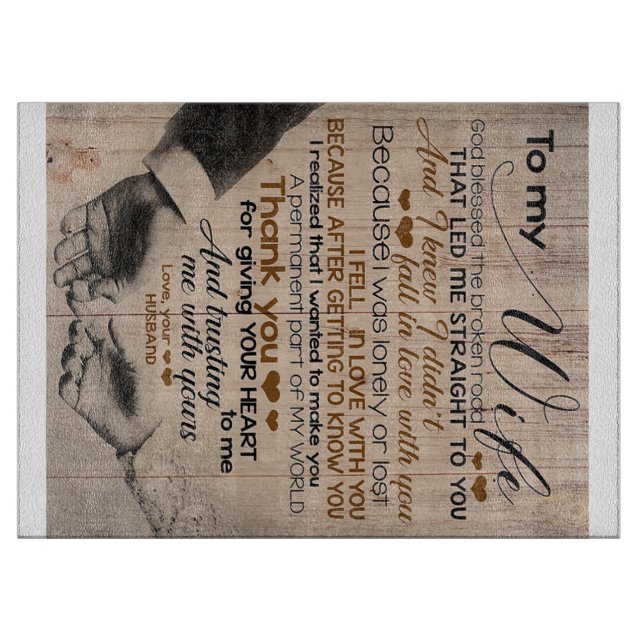 Planche À Découper Citation D'Amour Pour La Femme | Cadeau familial m (Devant)