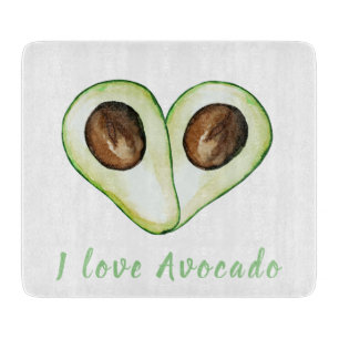 Planche À Découper Citation d'Avocado moderne Heart Green I Love