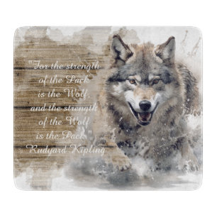 Planche À Découper Citation du Loup Sauvage