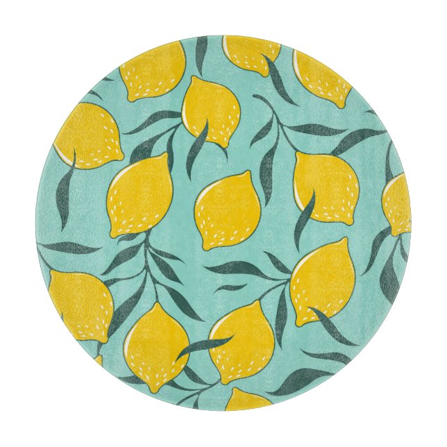 Planche À Découper Citron Art Mode Abstrait sans couture (Devant)