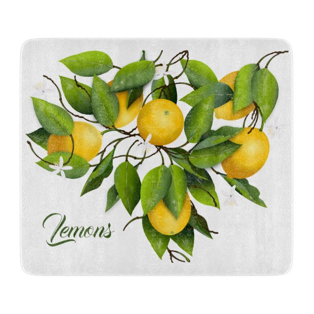 Planche À Découper Citron Fruit Botanique (Devant)
