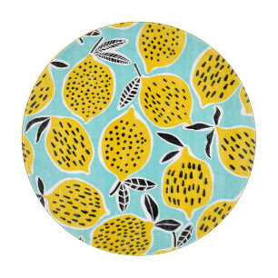 Planche À Découper Citron vintage : Motif sans fil tiré à la main