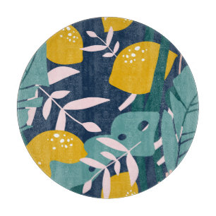 Planche À Découper Citrons frais : chevauchement Motif Vintage