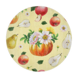 Planche À Découper Citrouille, chrysanthemum : illustration de fruits