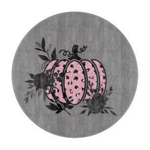 Planche À Découper Citrouille de table de coupe, Léopard rose et noir