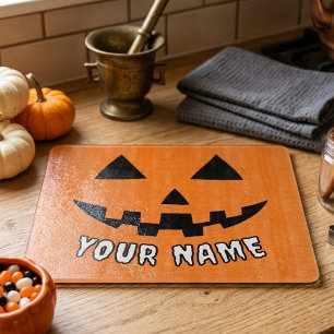 Planche À Découper Citrouille orange personnalisée Halloween Votre no