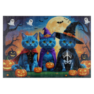 Planche À Découper Citrouille russe Blue Cats Halloween drôle