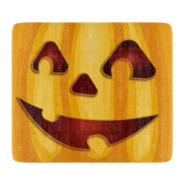 Planche À Découper Citrouille sculpté souriant design Halloween (Devant)