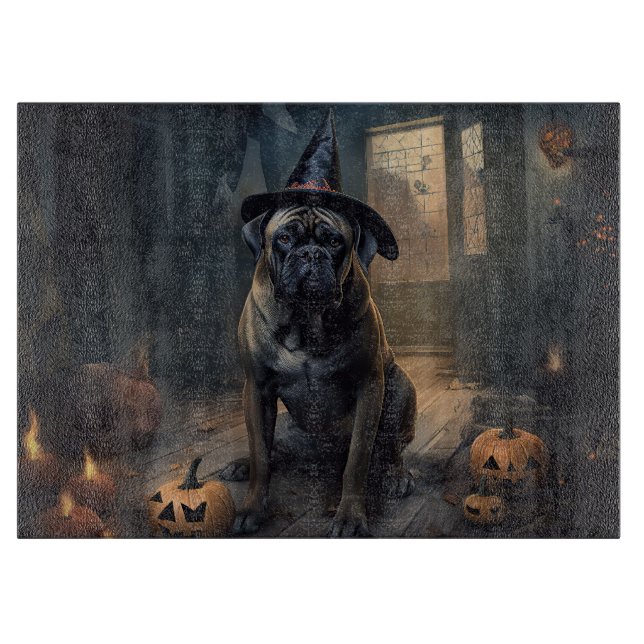 Planche À Découper Citrouilles Bullmastiff Halloween Épouvantables (Devant)