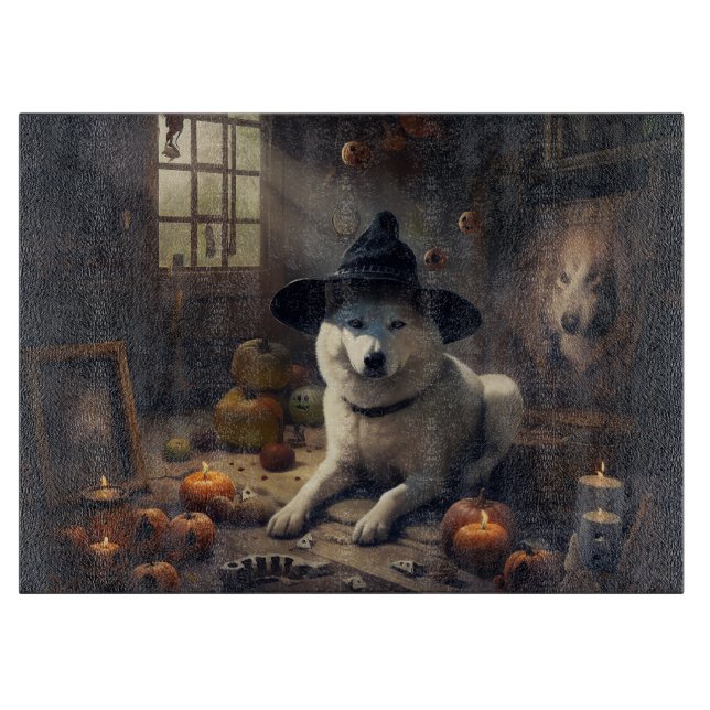 Planche À Découper Citrouilles d'Akita Halloween Épouvantables (Devant)
