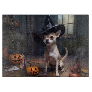 Planche À Découper Citrouilles d'Halloween effrayantes de Chihuahua