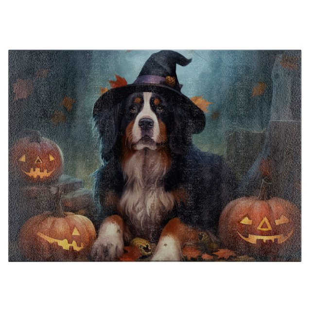 Planche À Découper Citrouilles d'Halloween effrayantes des montagnes  (Devant)