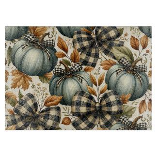 PLANCHE À DÉCOUPER CITROUILLES & RUBANS D'AUTOMNE VERT ET BRUN