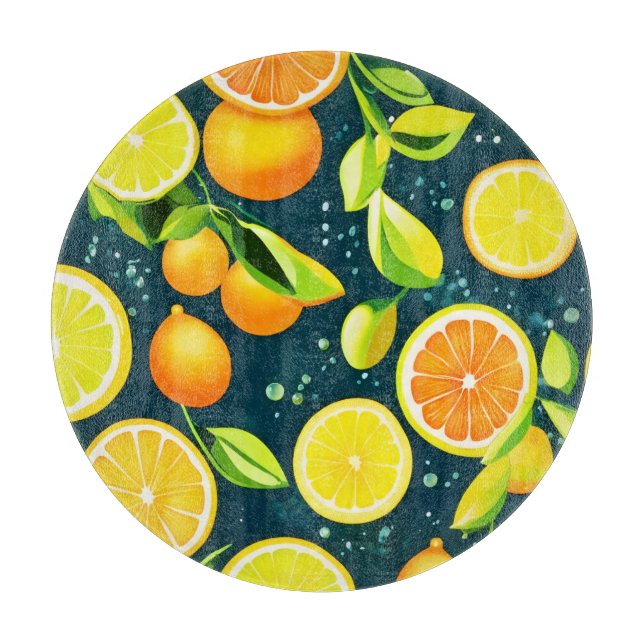Planche À Découper Citrus Kaleidoscope : un Medley vibrant (Devant)