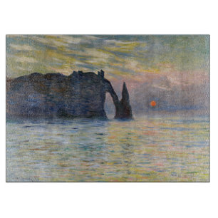 Planche À Découper Claude Monet - La Falaise, Etretat, Coucher de sol