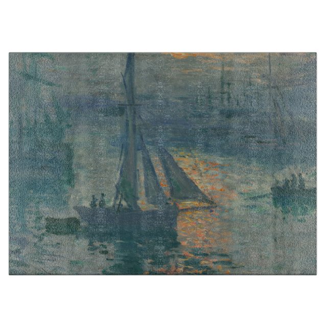 Planche À Découper Claude Monet Lever de soleil Marine Voilier Impres (Devant)