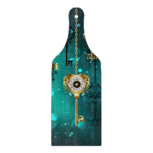 Planche À Découper Clés squelettes antiques sur fond vert