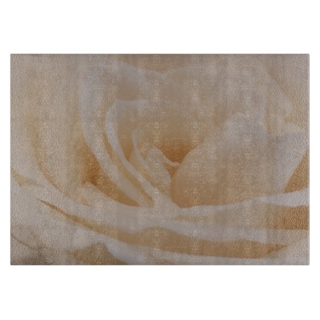 Planche À Découper Closeup Rose couleur crème (Devant)