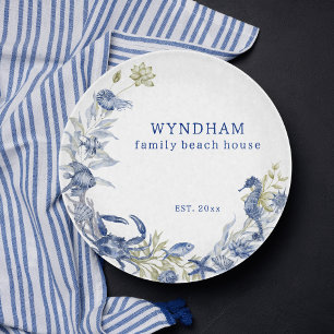 Planche À Découper Coastal Beach House Marine Life Personnalisé Est.