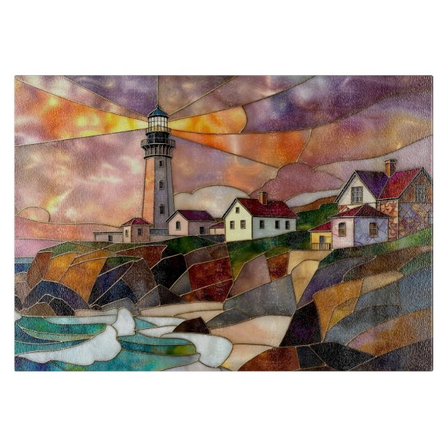 Planche À Découper Coastal Lighthouse Cutting Board Beach Decor (Devant)