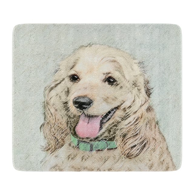 Planche À Découper Cocker Spaniel Buff Peinture - Art Chien original (Devant)
