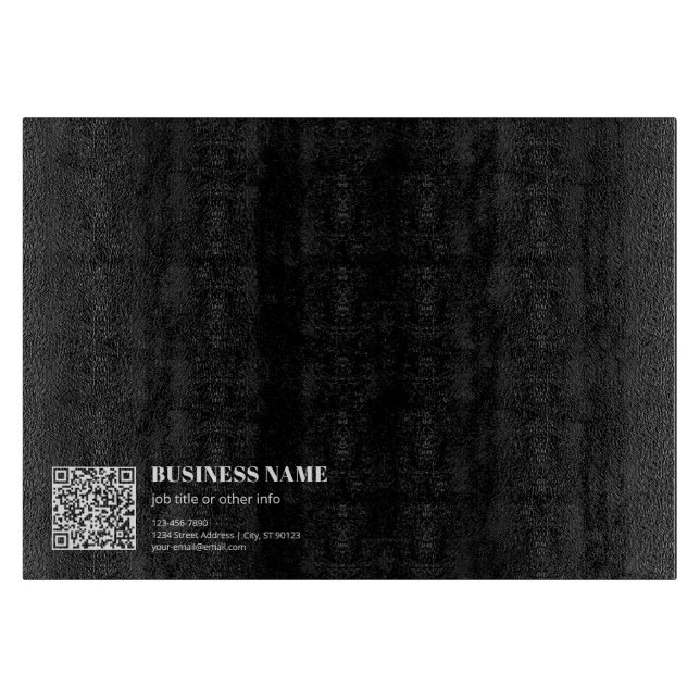 Planche À Découper Code QR personnalisé & Texte rétro-moderne modifia (Devant)