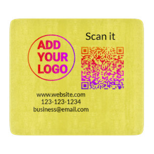 Planche À Découper Code QR simple minimaliste ajouter un logo scanner