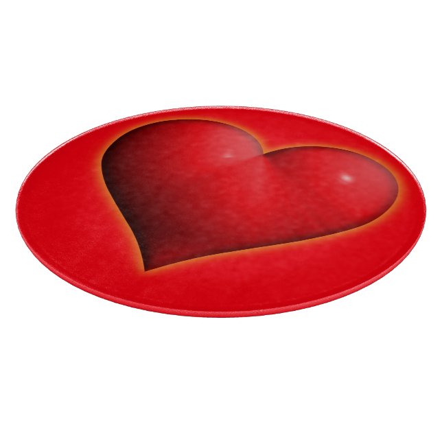 Planche À Découper Cœur 3D Rouge Lumineux (Coin)