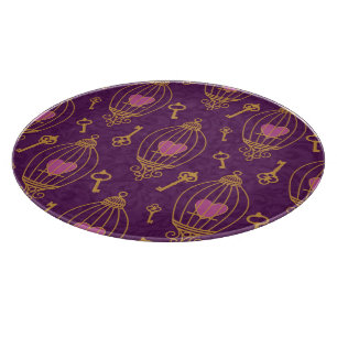 Planche À Découper Coeur-clé-motif