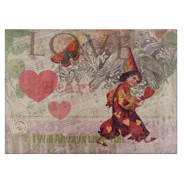 Planche À Découper Cœur d'amour Chérubin de la Saint-Valentin (Devant)
