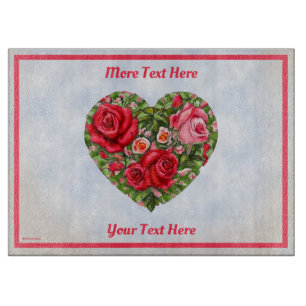 Planche À Découper Coeur Rose vintage