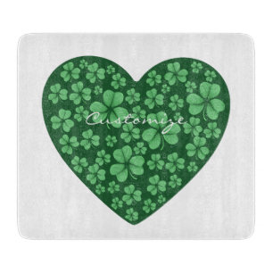 Planche À Découper coeur Shamrock vert Saint Patrick's Day
