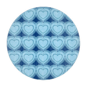 Planche À Découper Coeurs Abstraits modernes - Ciel bleu et Cobalt
