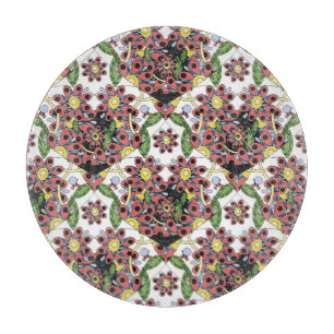 Planche À Découper Coeurs colorés, Motif romantique sans couture.