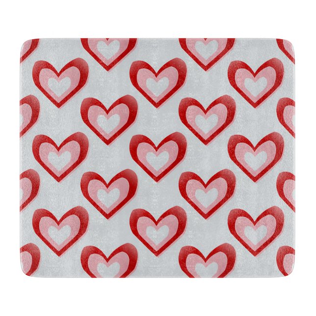 Planche À Découper Coeurs dans un motif de coeur (Devant)