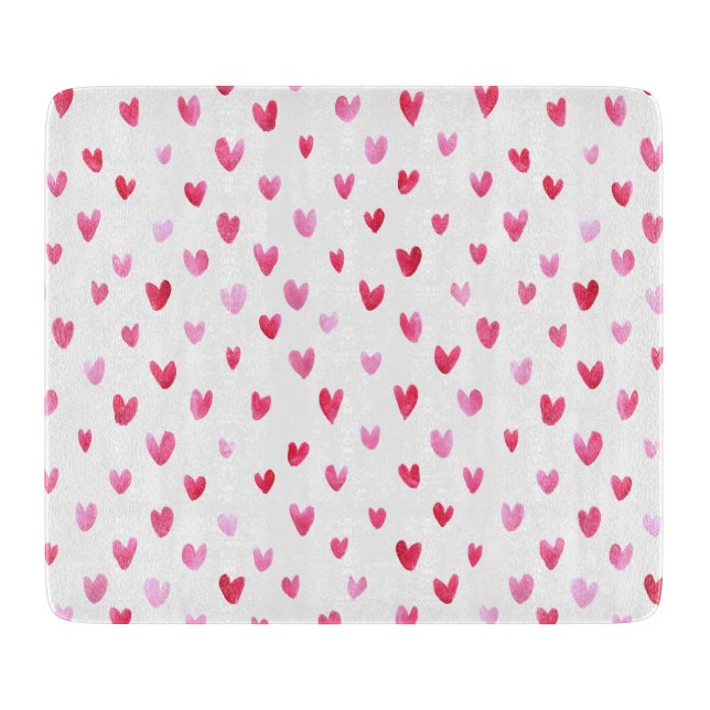 Planche À Découper Coeurs d'aquarelle - Transparence (Devant)