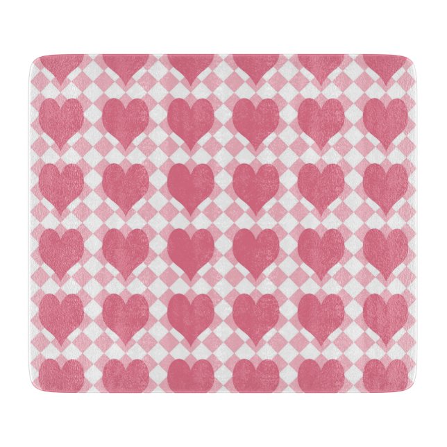 Planche À Découper Cœurs roses (Devant)
