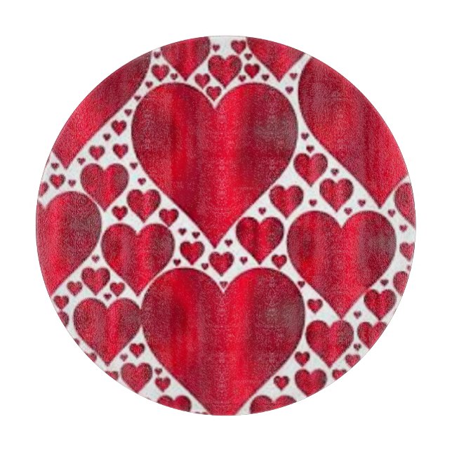 PLANCHE À DÉCOUPER COEURS ROUGES POUR LA JOURNÉE DE VALENTINE (Devant)