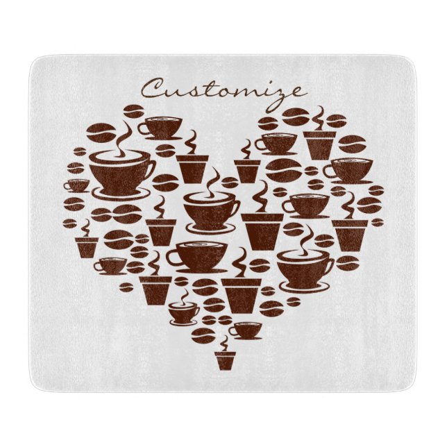 Planche À Découper Coffee Lover Heart Thunder_Cove (Devant)